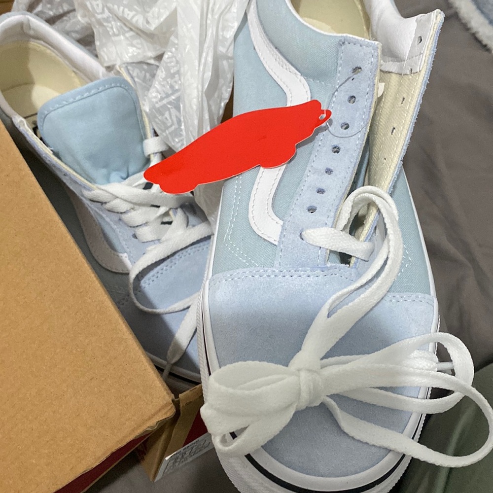 Vans old skool baby blue shoes NEW never worn